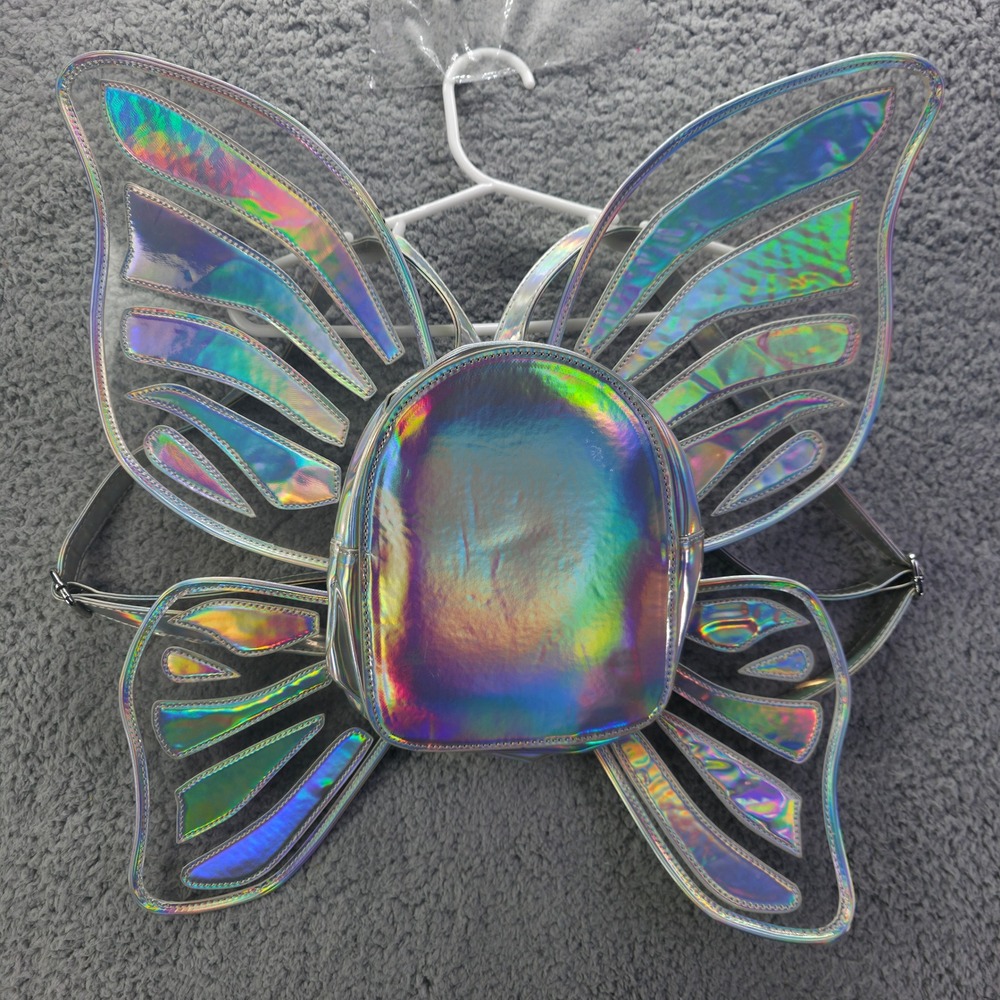 Current Mood Holographic Butterfly Wing Mini Backpack Iridescent Fairy Bag